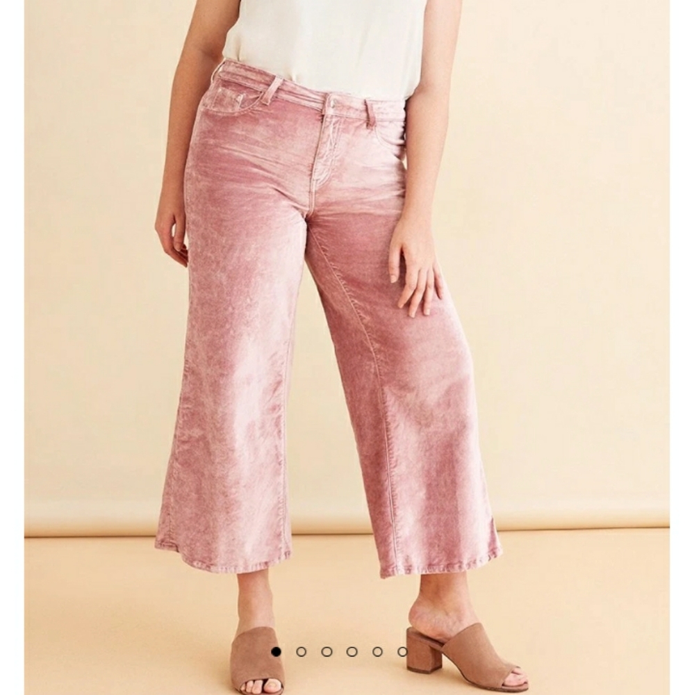 Warp + Weft wide leg velvet jeans